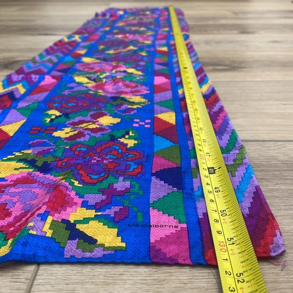 Vintage Liz Claiborne Multicolor Silk Scarf - Picture 6 of 7